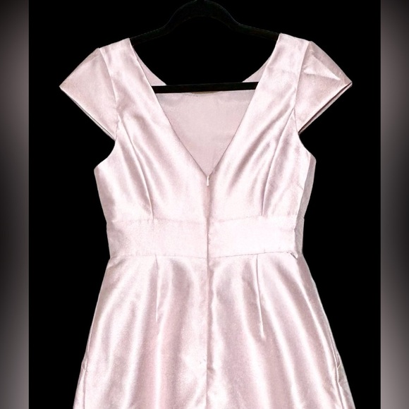 NWT Alfred Sung D767 Pink Cap Sleeve Pleated Skirt Dress with Pockets, Size 6R - Picture 7 of 15